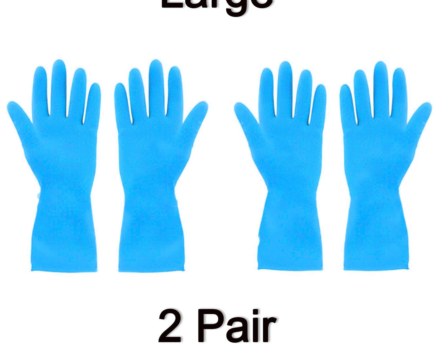 2 Pair Large Blue Gloves For Different Types Of Purposes Like Washing Utensils, Gardening And Cleaning Toilet Etc.