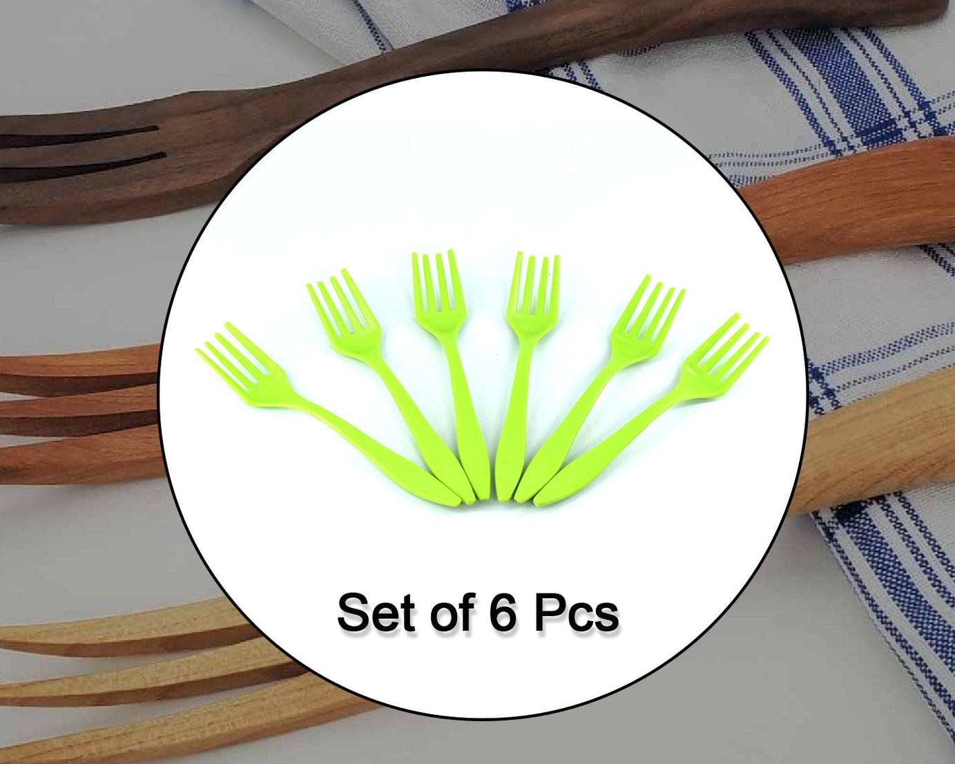 Plastic serving forks set for kitchen use.