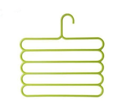 5-layer multipurpose plastic hanger with assorted colors