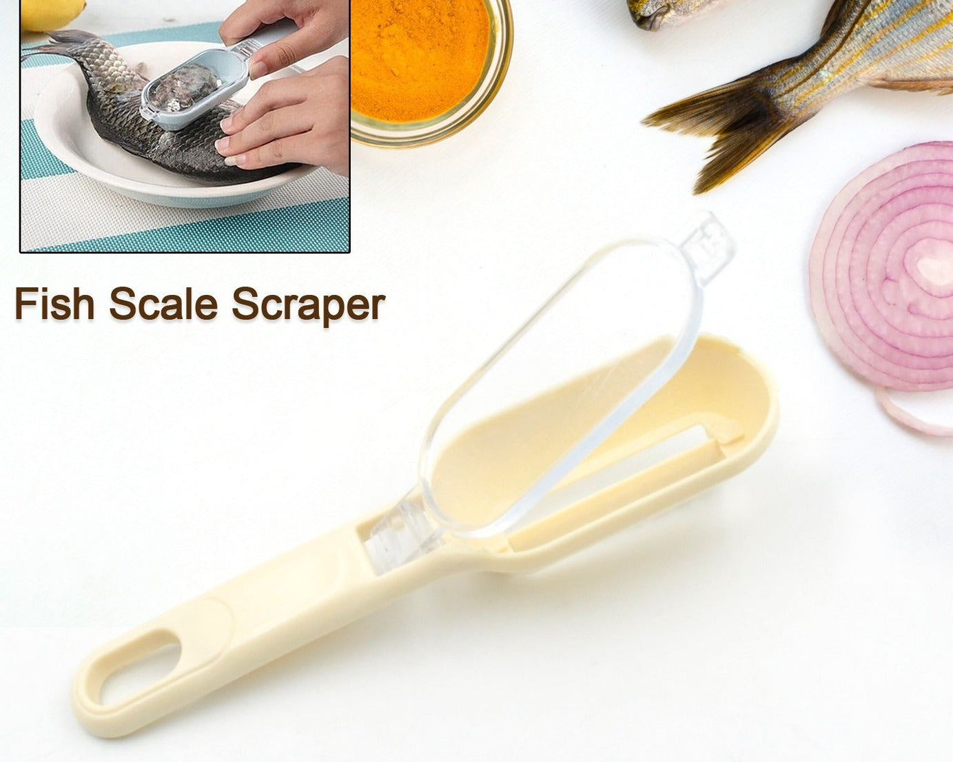 Effortless Fish Cleaning: Scraper, Grater & Brush in One (1 Pc)