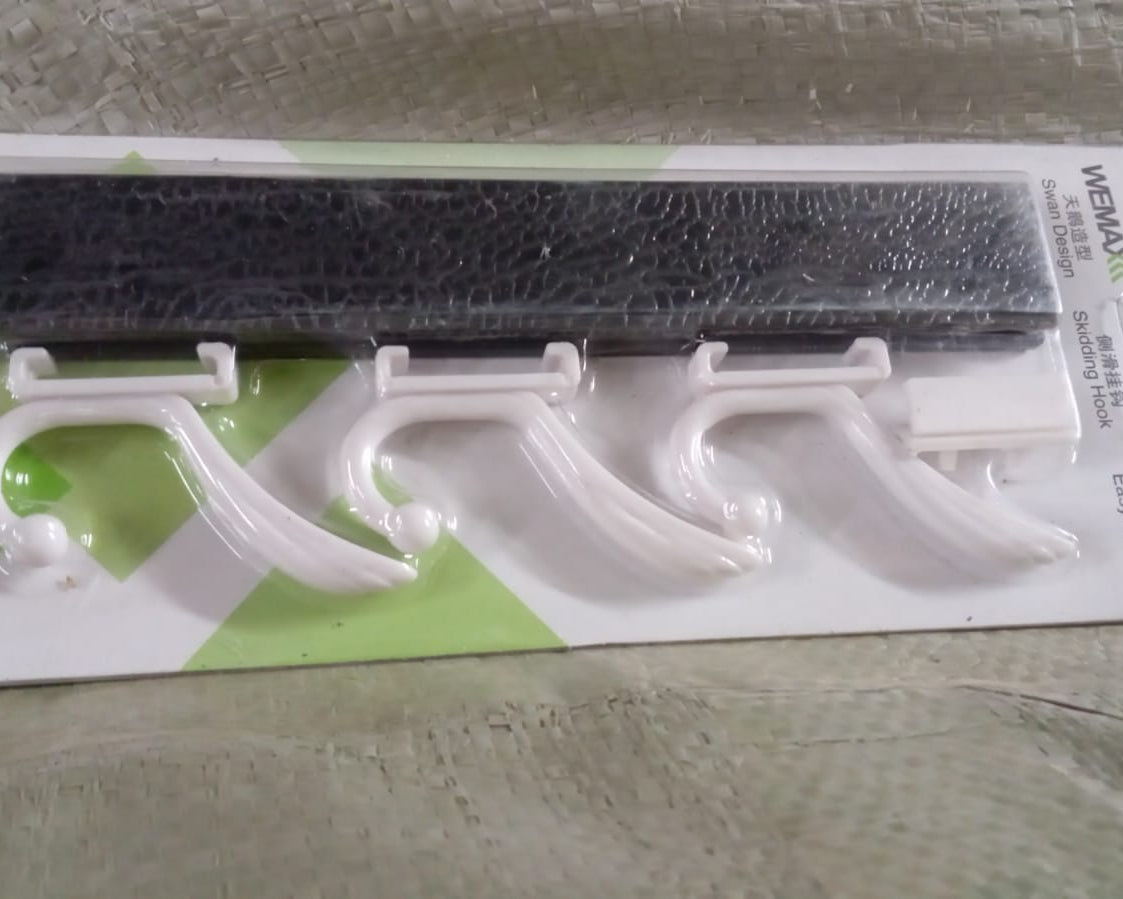 7571 Cloth hanger, Wall Door Hooks Rail for Hanging Clothes for Hanging Hook Rack Rail, Extra Long Coat Hanger Wall Mount for Clothes, Jacket, Hats, 6 Hook