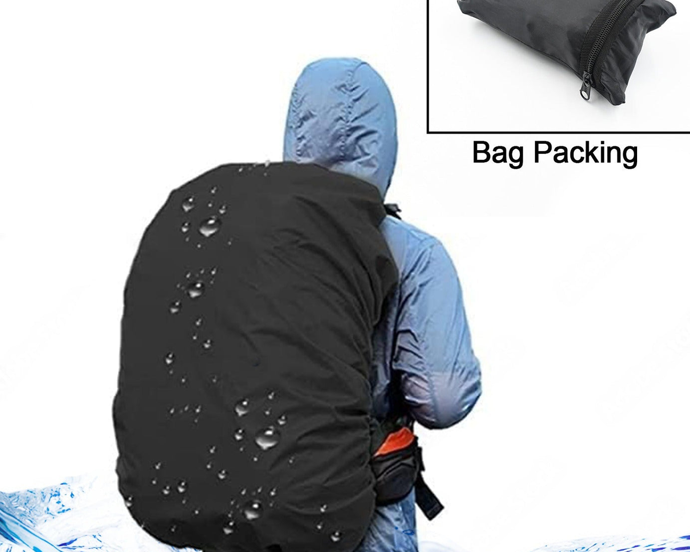4100 Heavy Waterproof Nylon Rain Cover/Dust Cover - Elastic Adjustable for Laptop Bags and Backpacks, School Bag Waterproof Cover, Dust Proof, Backpack, Laptop Bag Cover (1Pc)