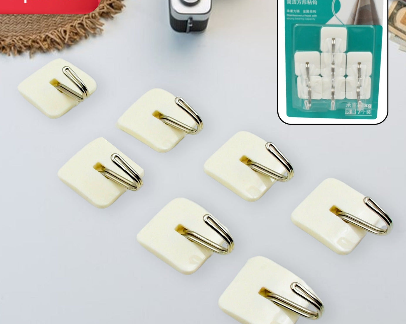 Multipurpose Strong Hook Self-Adhesive hooks for wall Heavy Duty Hook, Sticky Hook Household For Home, Decorative Hooks, Bathroom & All Type Wall Use Hook, Suitable for Bathroom, Kitchen, Office