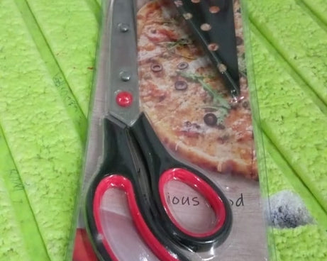 Stainless Steel Pizza Cutter Scissors Plastic Handle with Removable Spatula