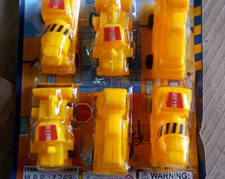 Vehicle Car Engineering Automobile Construction Car Toys Set for Children Kids Crane Excavator Road Roller Forklift Mixer Truck Transporter Truck Machine Construction Toys (6 Pcs Set)