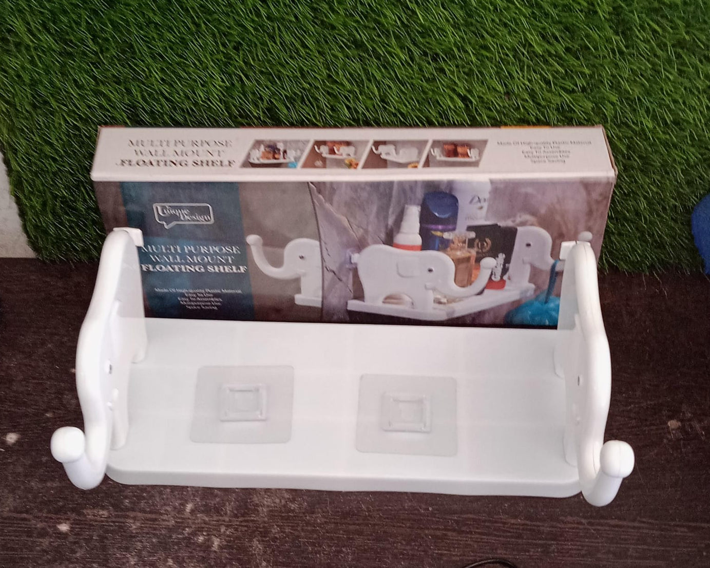 MULTIFUNCTIONAL  ELEPHANT SHAPED STORAGE SHELF, NO PUNCHING WALL MOUNTED MINI STORAGE RACK, CREATIVE CUTE ELEPHANT SHELF ORGANIZER FOR KITCHEN BATHROOM BEDROOM STUDY