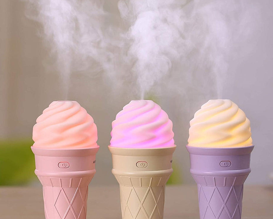 0396 Ice Cream Design LED Humidifier for Freshening Air & Fragrance (Multicoloured)