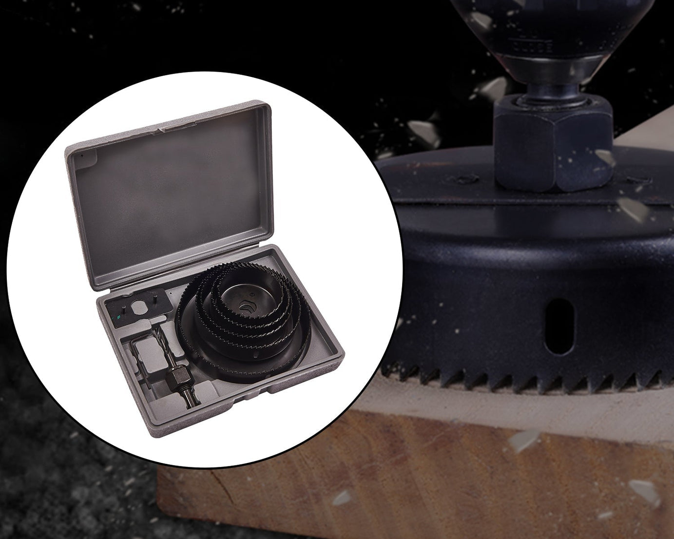 Hole saw set with various sizes