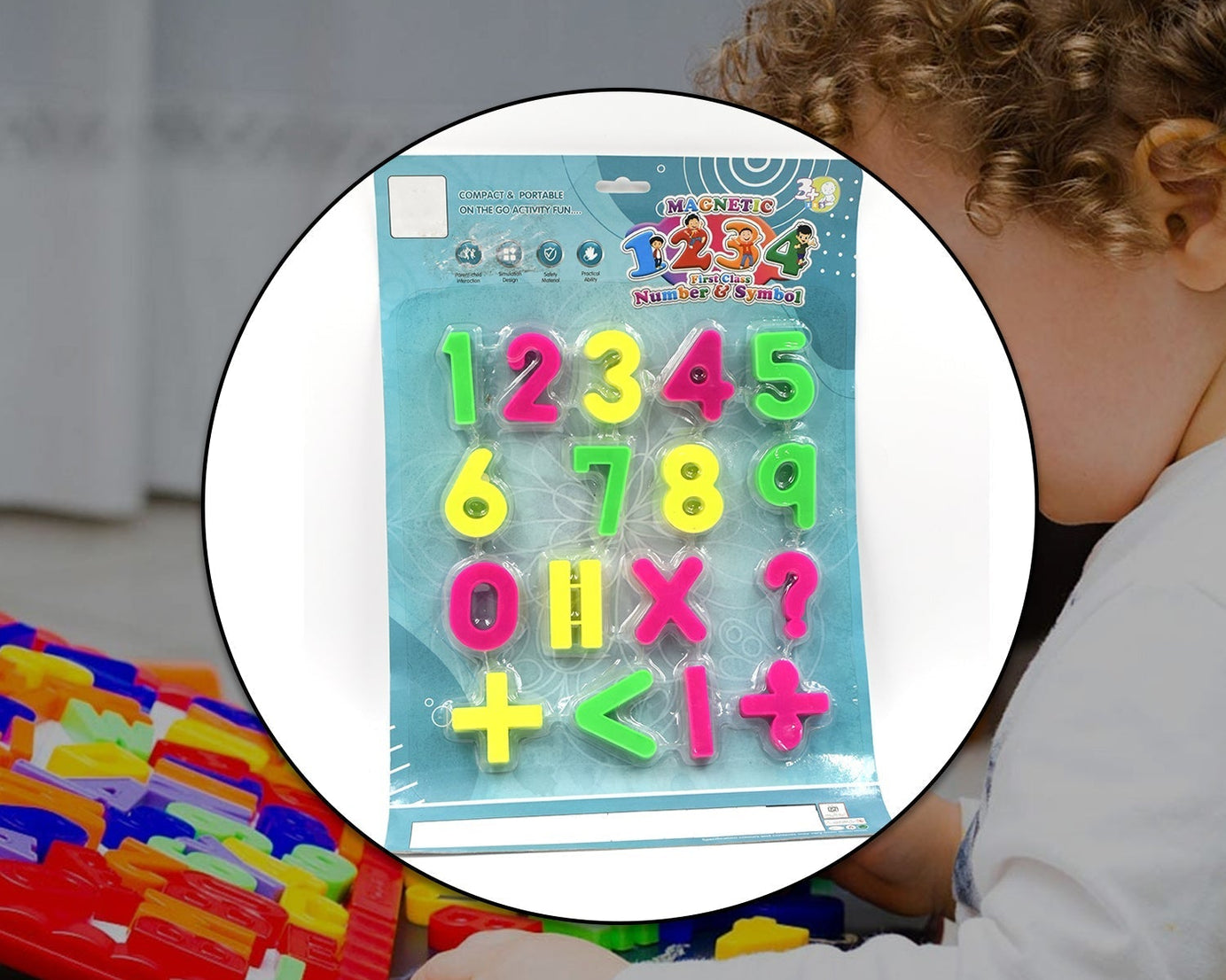 Colorful magnetic numbers, perfect for educational play.