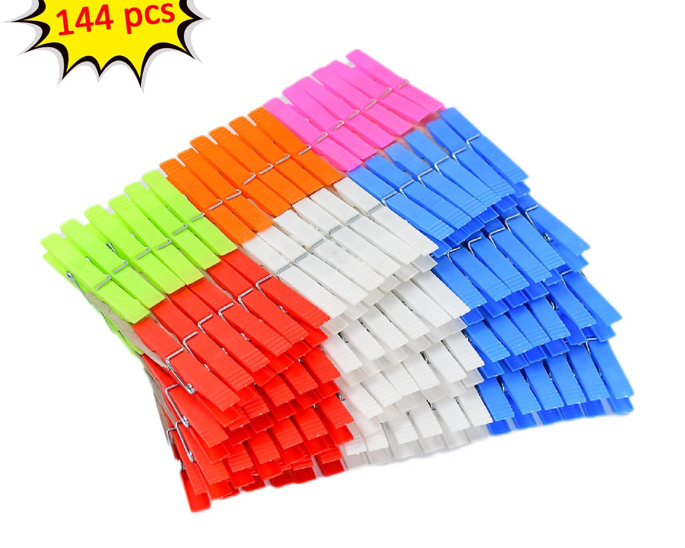 Plastic clothes clips in various colors