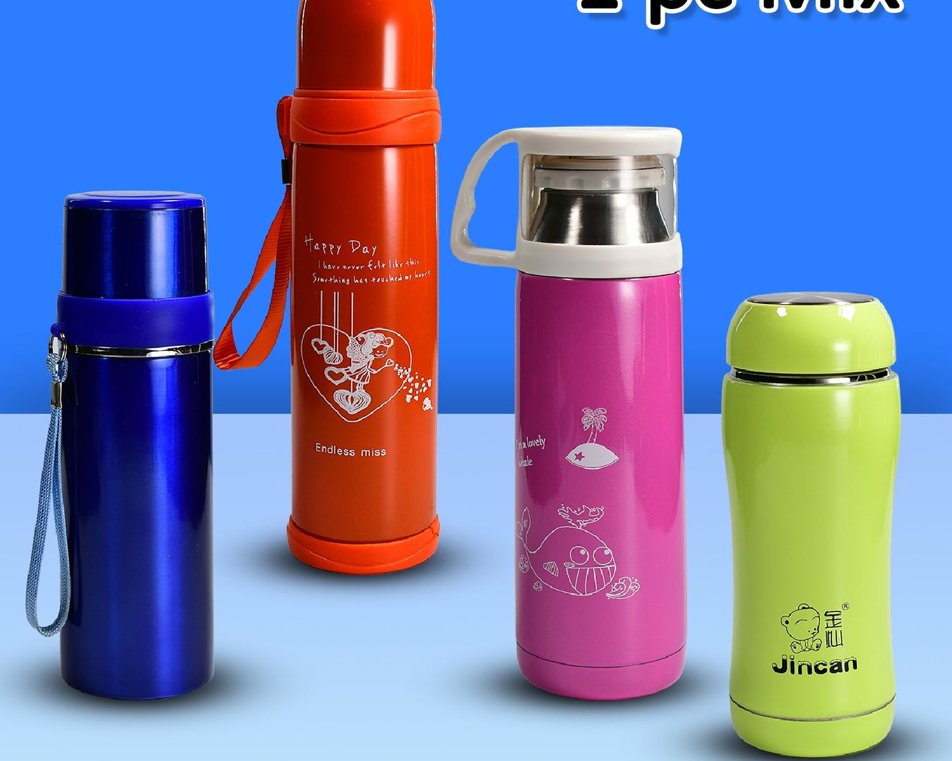 1PC STAINLESS STEEL MIX BOTTLES FOR STORING WATER AND SOME OTHER TYPES OF BEVERAGES ETC.