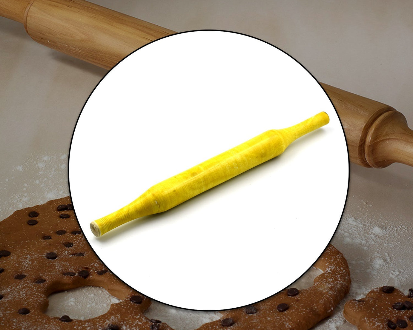 Traditional Bombay belan for rolling dough and preparing rotis