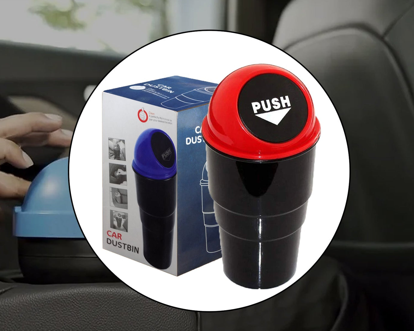 Car dustbin with compact design.