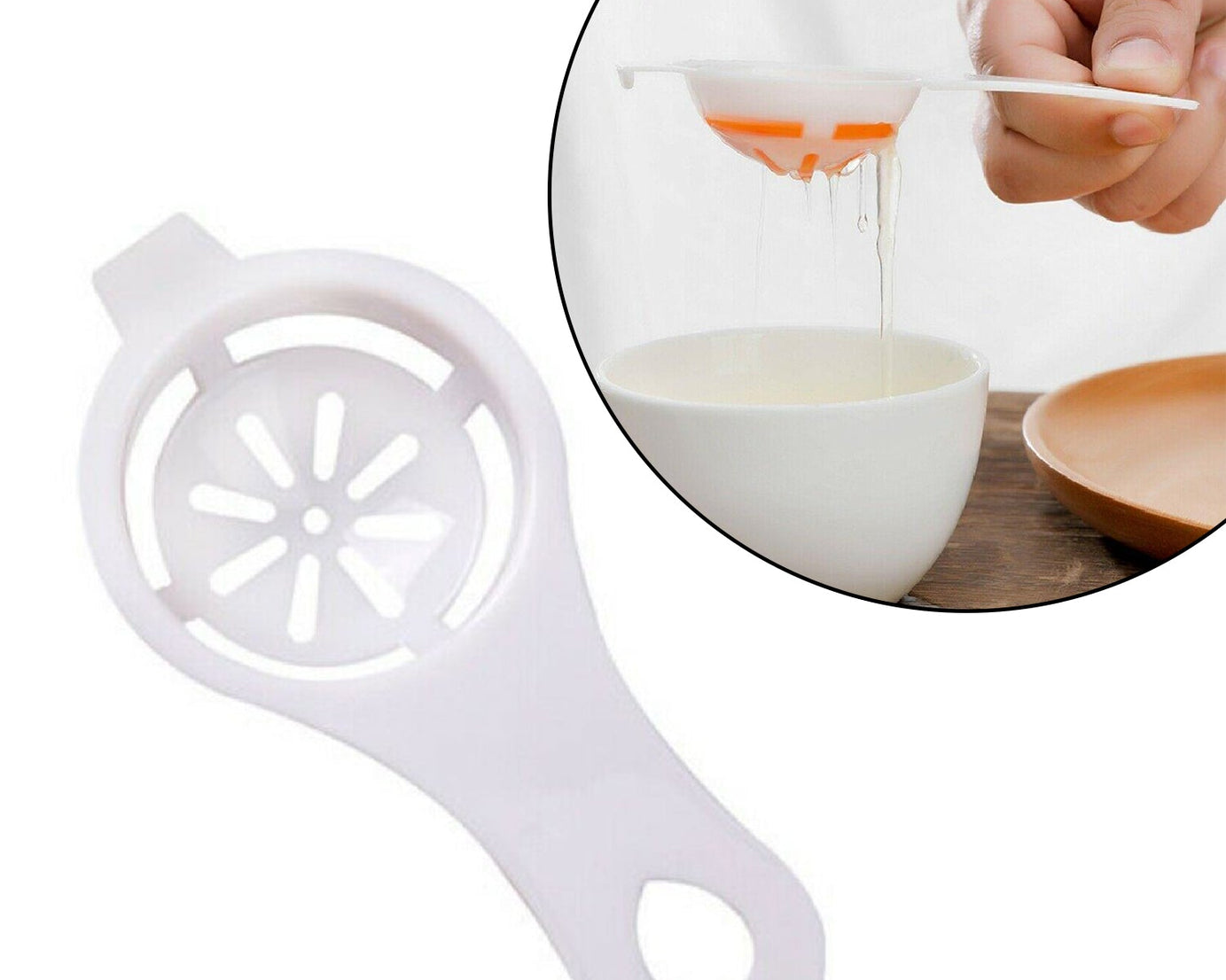 Egg Yolk Separator, Egg White Yolk Filter Separator, Egg Strainer Spoon Filter Egg Divider