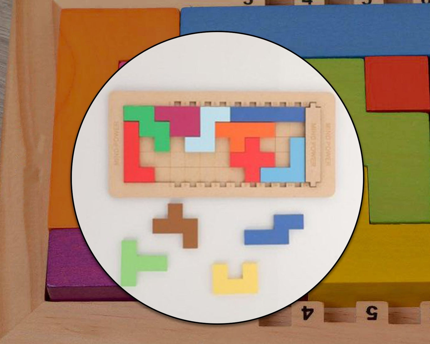 wooden mind game pieces for interactive play and cognitive development.