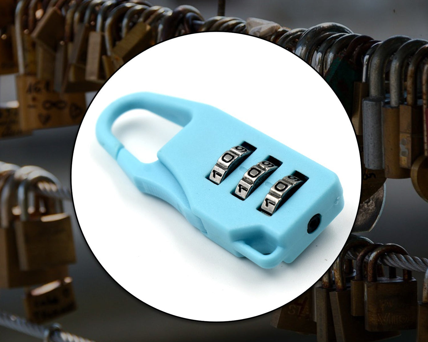 Luggage lock with a 3 digit combination for secure travel and easy access