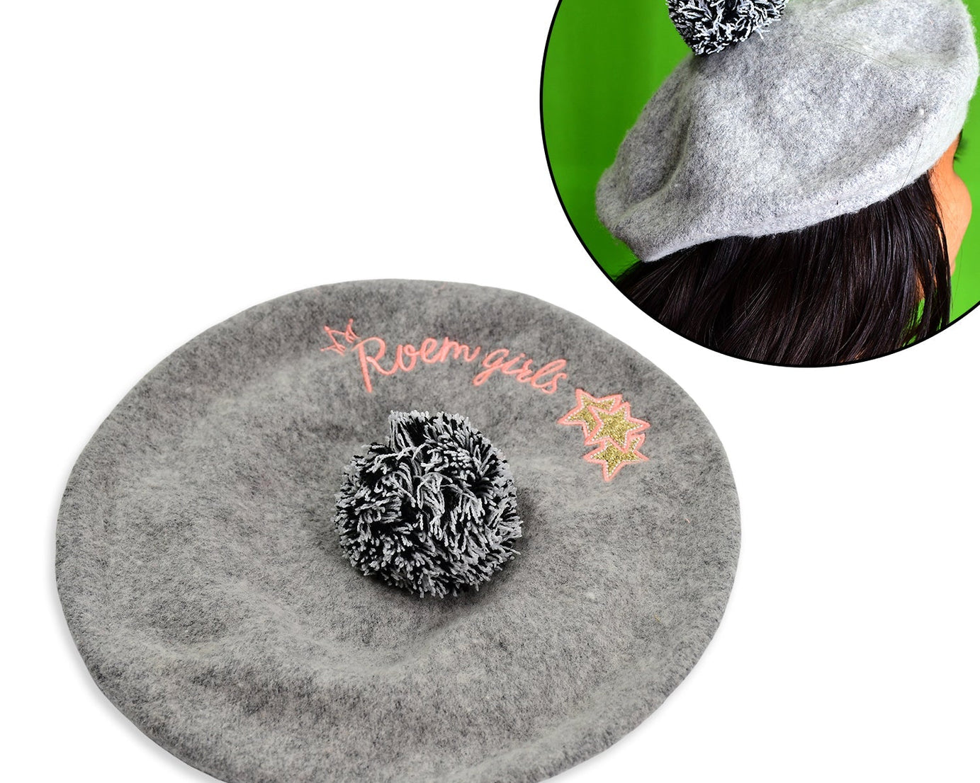 Unisex winter beret hat, perfect for keeping warm in cold weather.