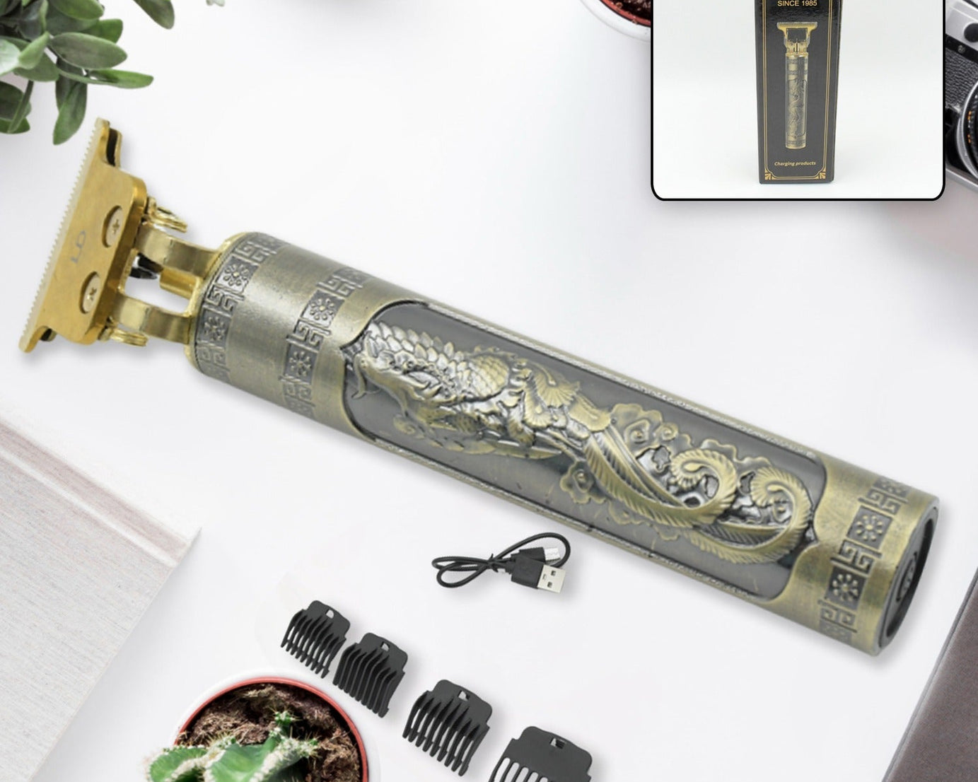 Hair Trimmer for Men Hair Style Trimmer, Professional Hair Clipper, Electric Shaving machine dry shaving for men - hair shaving and trimming beard With 4 adjustable blade clipper, Oil, Cleaning Brush