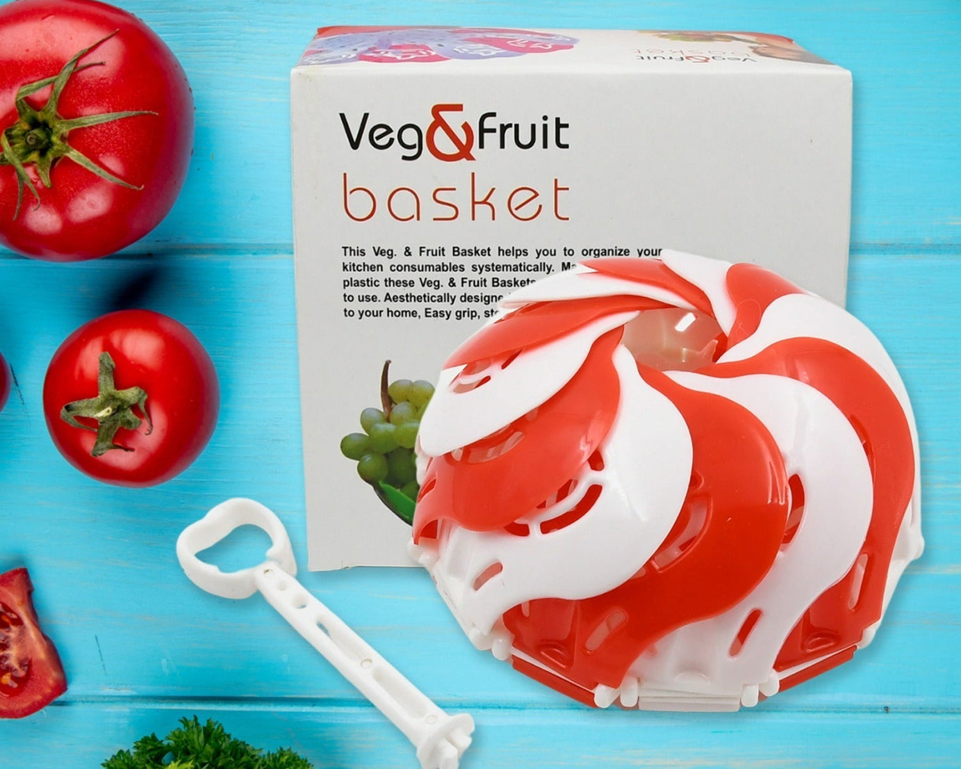 Folding Fruit Basket | Foldable Basket | Fruit Bucket |Basket with Hanging Stand | Fruit and Vegetables Basket | Foldable Lotus Shape Basket Tray for Multi-use (1 Pc)