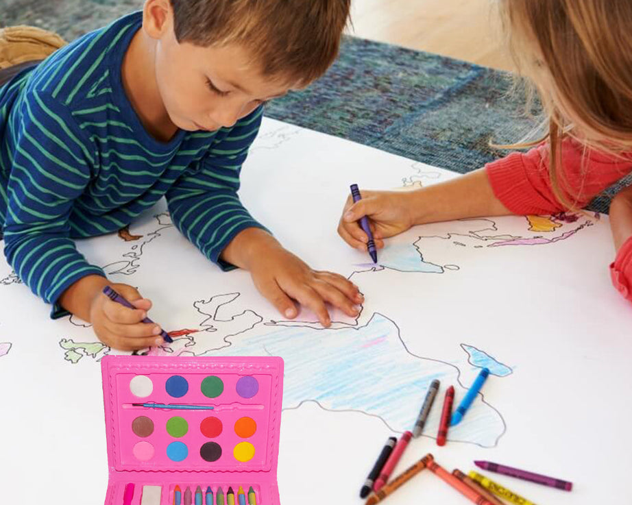 Set of 24 art colors in a box for creative projects.