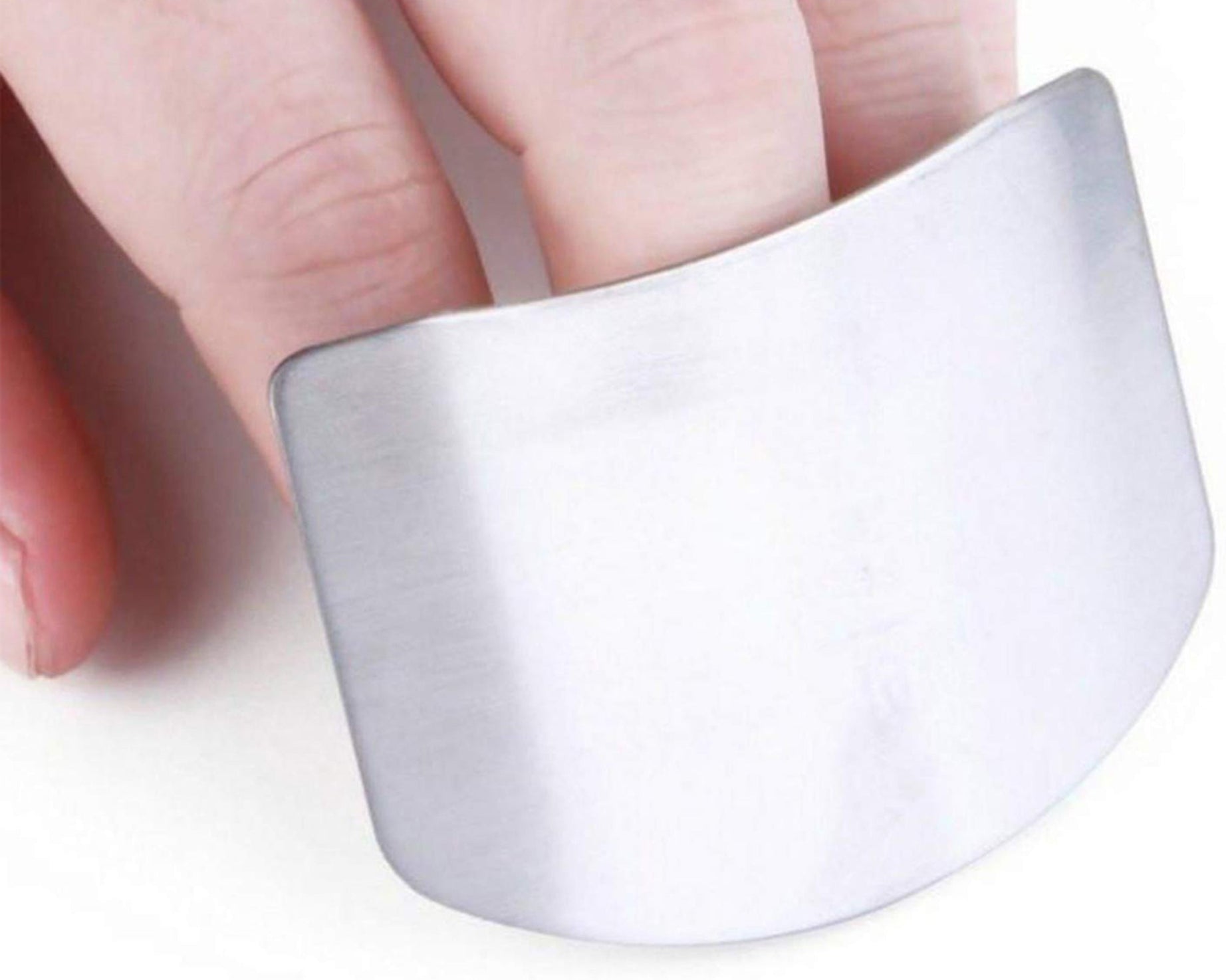Finger protector with SKU code for safe slicing and dicing.