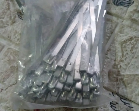 Stainless Steel Cable TIE Used for Solar, Industrial and Home Improvement Multipurpose HIGH Strength, Self-Locking Zip Ties, Multi-purpose Tie, Portable Rustproof 100Pcs Wide Application Zip Tie Set for Building (4.6x100MM /  100 pcs Set)