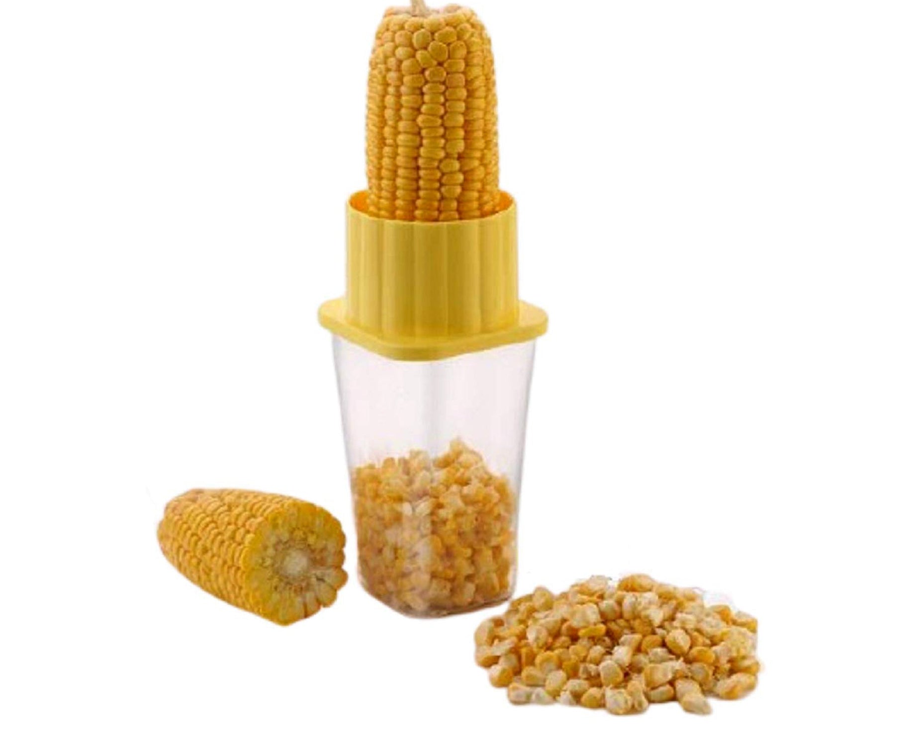 Plastic corn remover with bowl