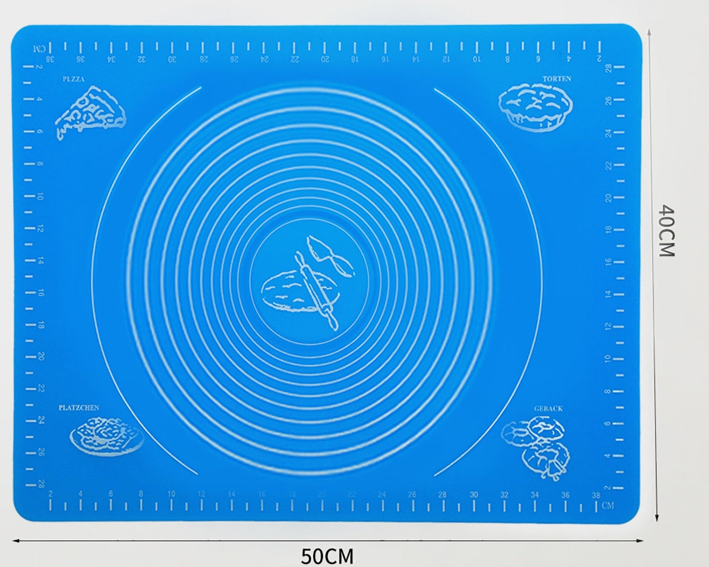 Flexible silicone mat used for baking and crafting