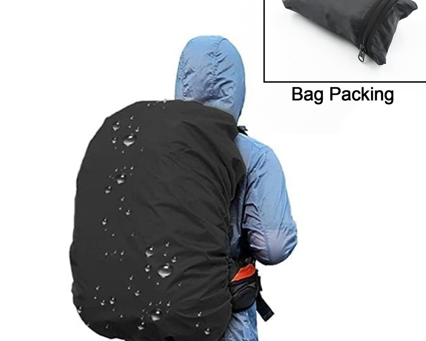 4100 Heavy Waterproof Nylon Rain Cover/Dust Cover - Elastic Adjustable for Laptop Bags and Backpacks, School Bag Waterproof Cover, Dust Proof, Backpack, Laptop Bag Cover (1Pc)