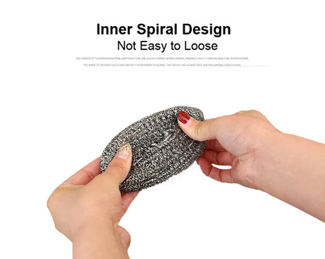 Durable stainless steel round scrubber, effective cleaning