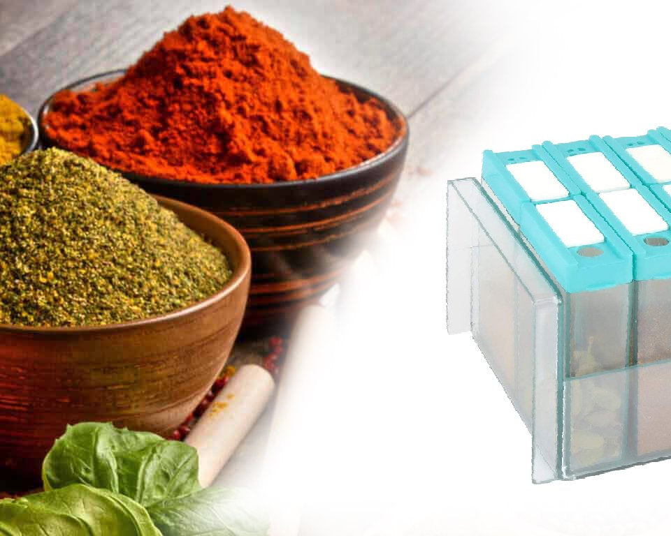 2407 Plastic Spice Jars Dispenser Masala Rack Easy Flow Storage 