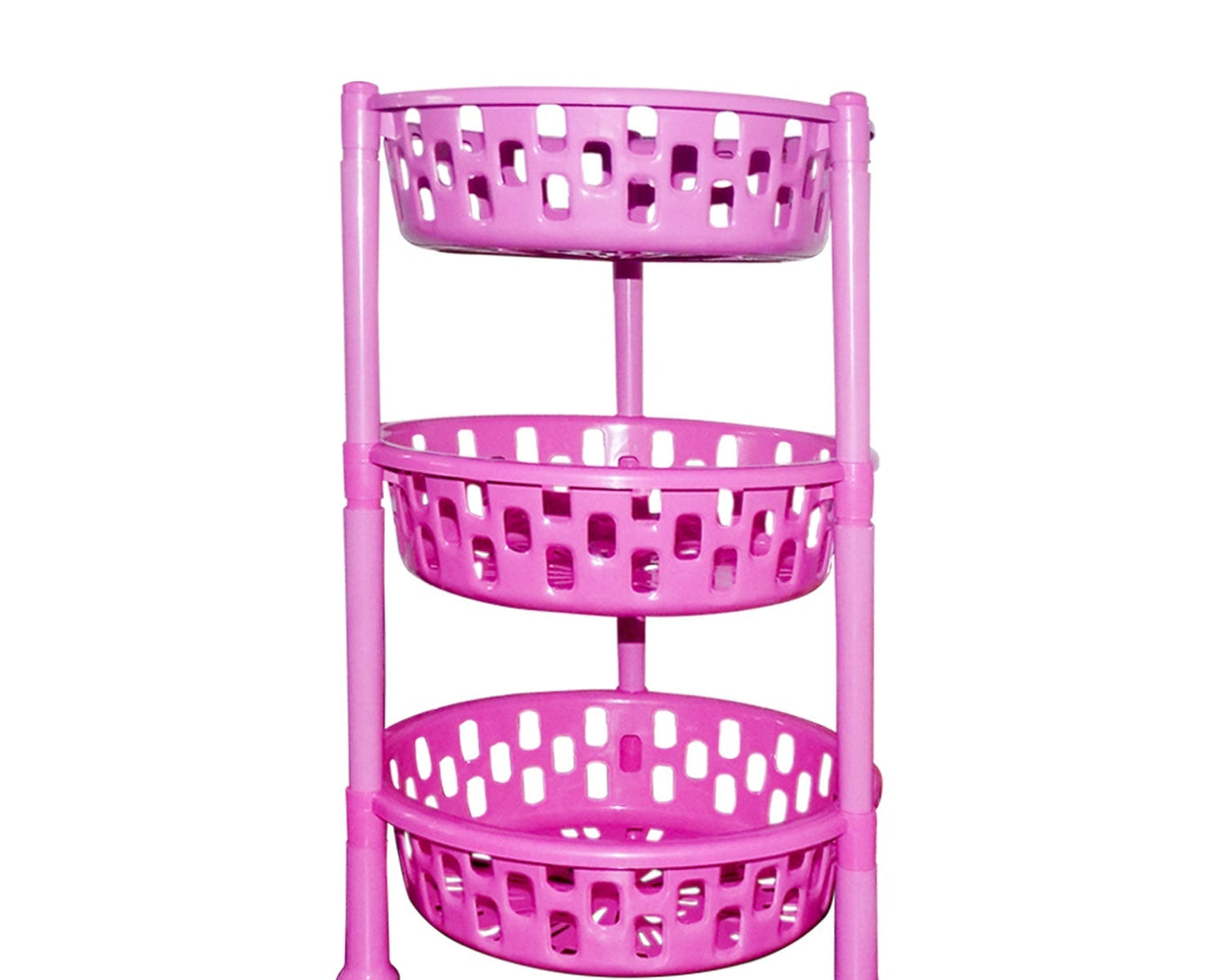 Round plastic storage rack organizer with multiple tiers