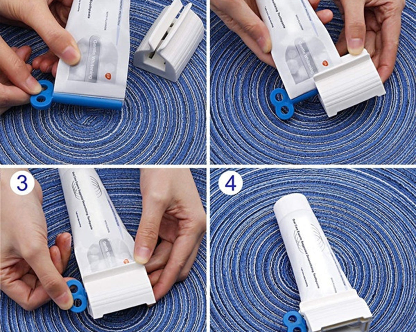 Rolling tube toothpaste holder with squeezer function