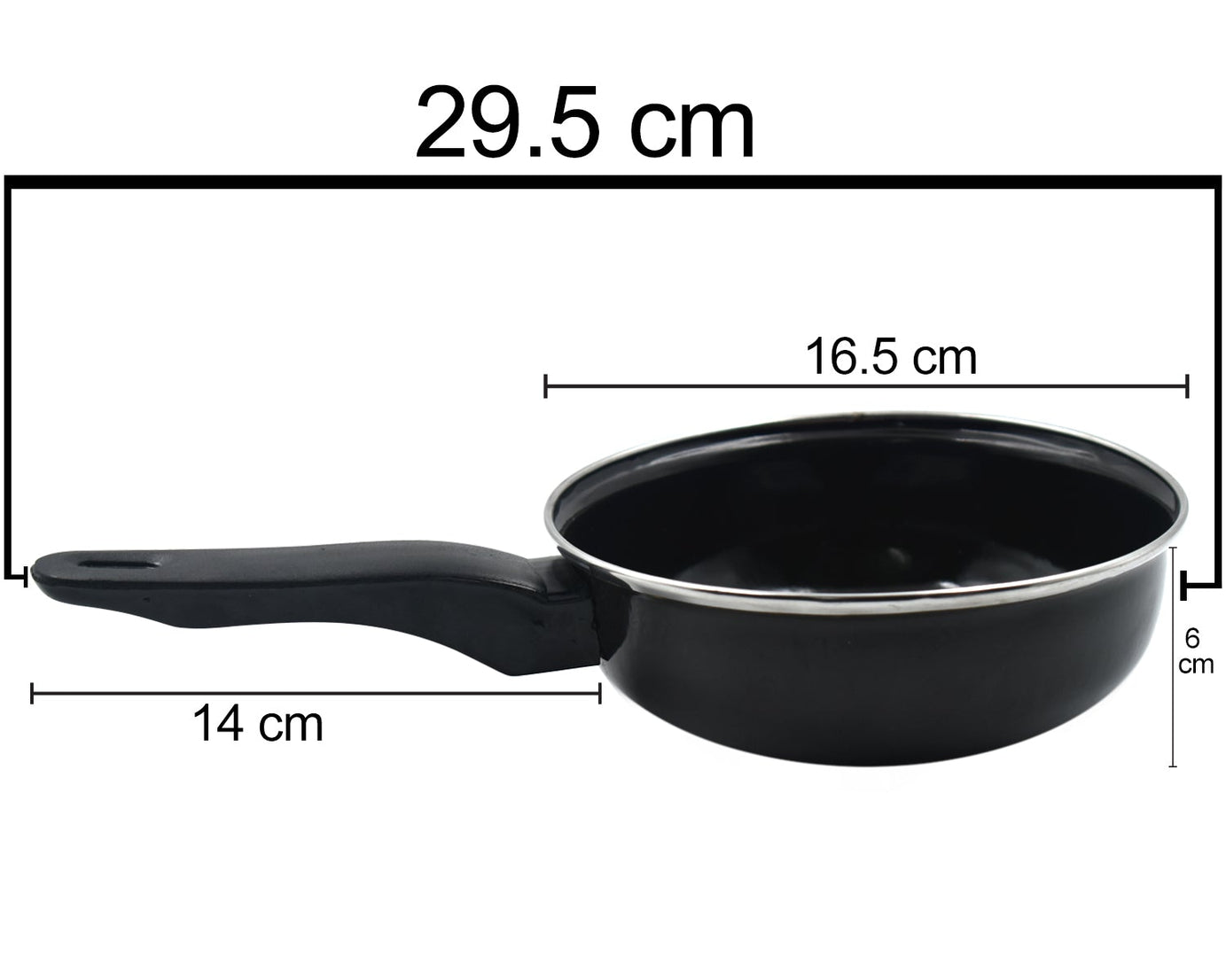 Durable non-stick fry pan for gas cooktops, without lid