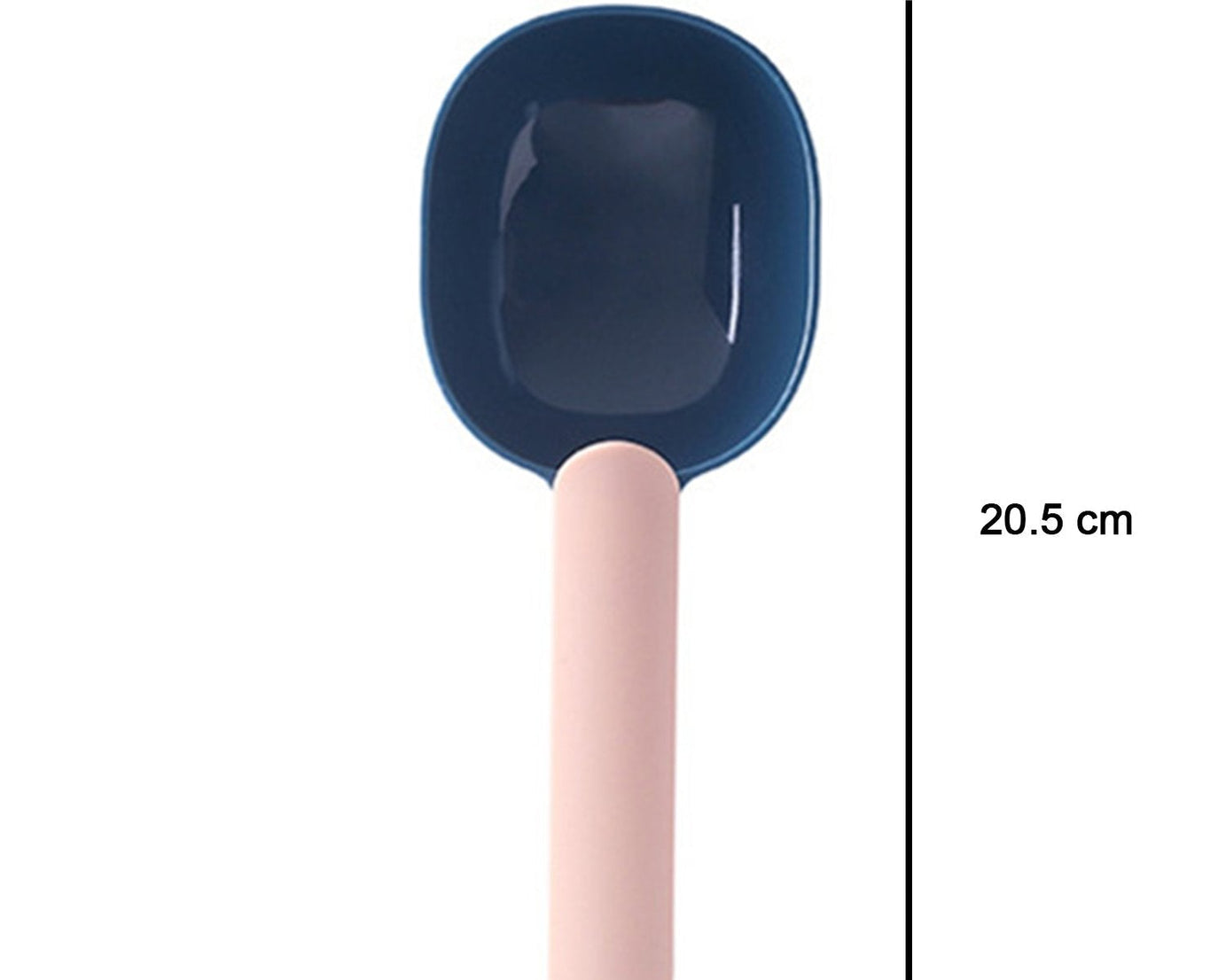 Pet food shovel with ergonomic handle and clip design