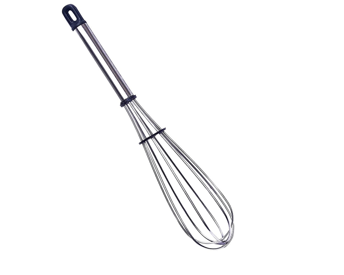 Close-up of 10-inch stainless steel whisk for beating eggs