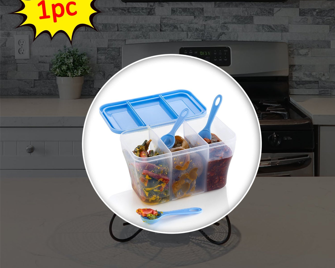 750ml plastic storage container, square shape, great for keeping things tidy.