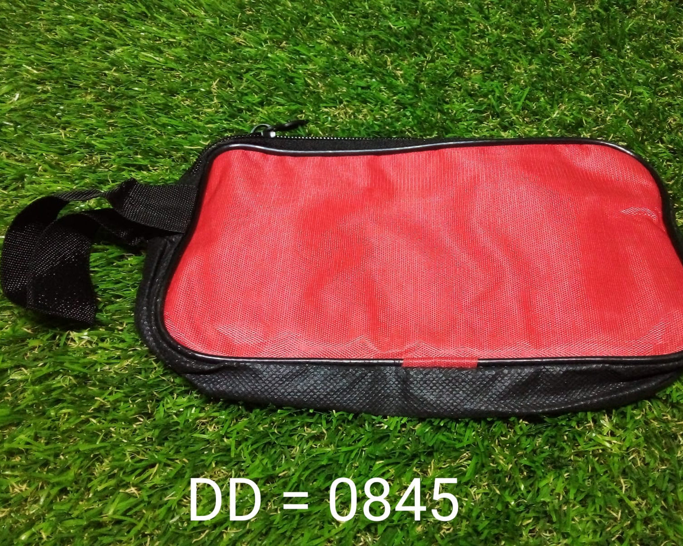 Red multipurpose pouch with zipper