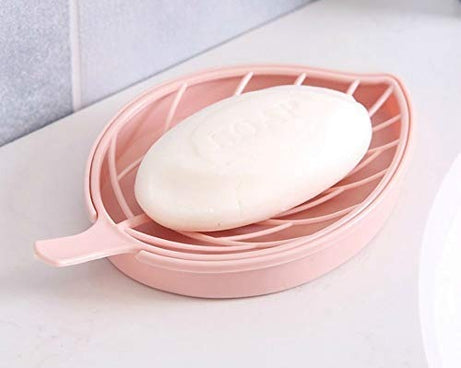 Leaf-shaped soap holder for bathroom use