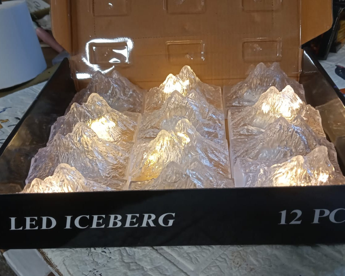 Unique Plastic Night Light: Flameless LED (Iceberg Design, Gift)