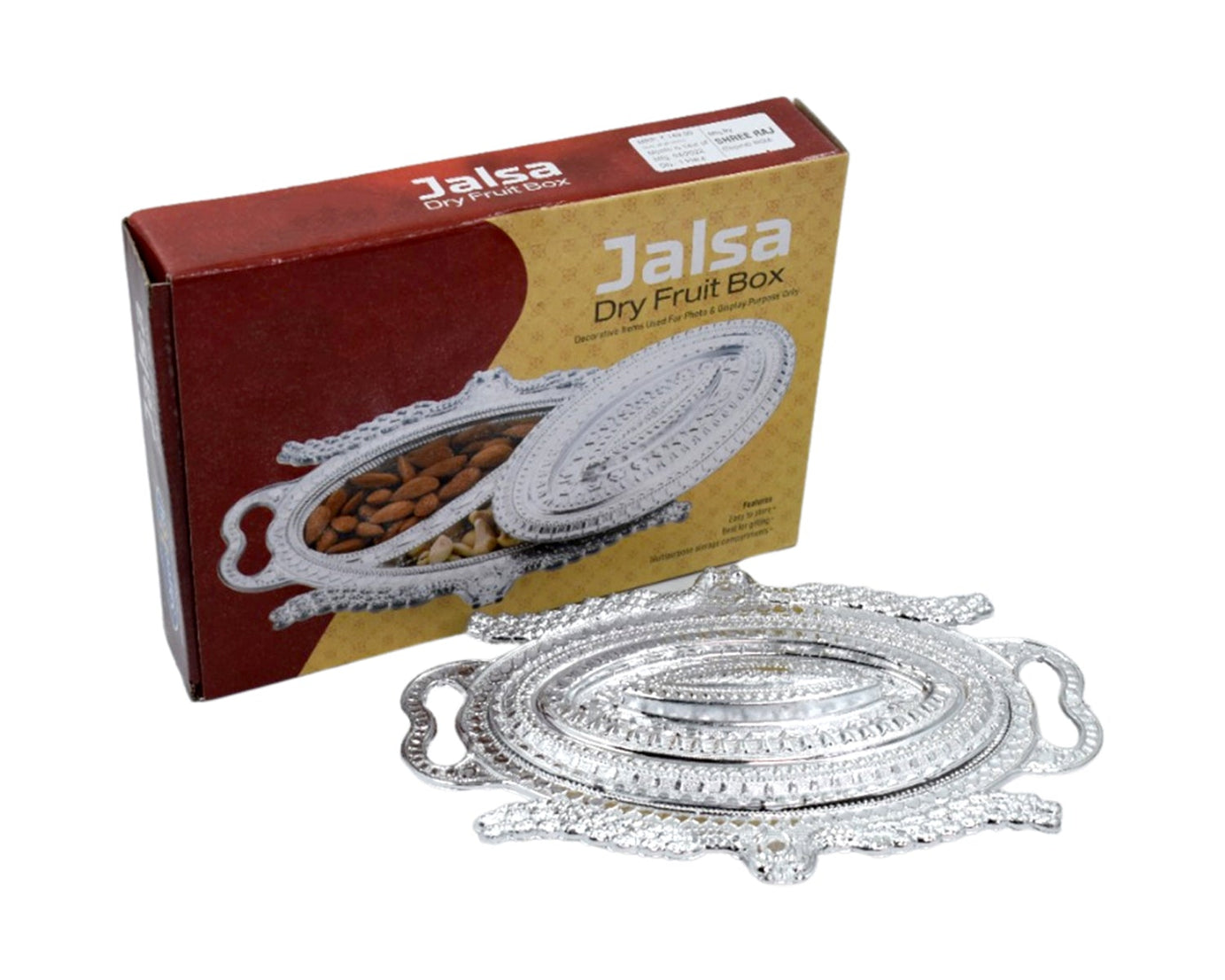 Ornate serving tray for dry fruits and snacks