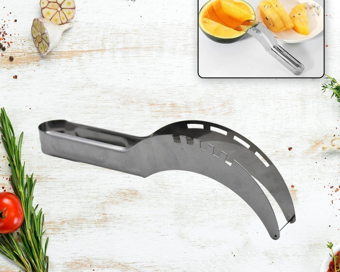 Stainless Steel Watermelon Cantaloupe Slicer Knife, Corer Fruit, Vegetable Tools Kitchen
