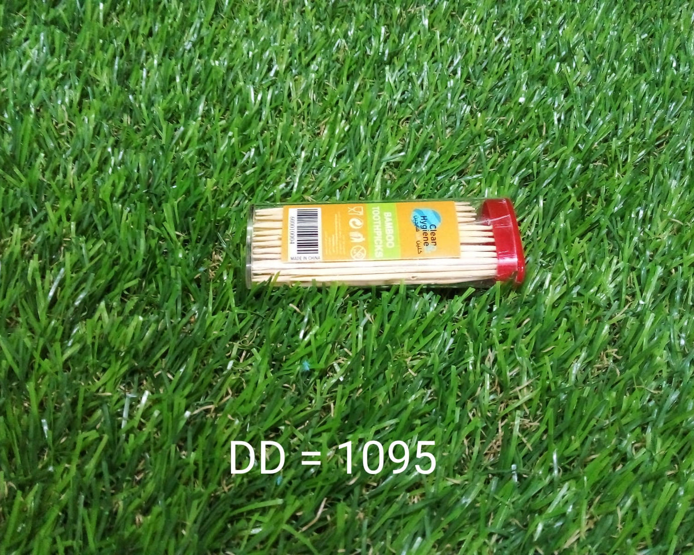 Hygienic bamboo toothpicks in a practical dispenser.