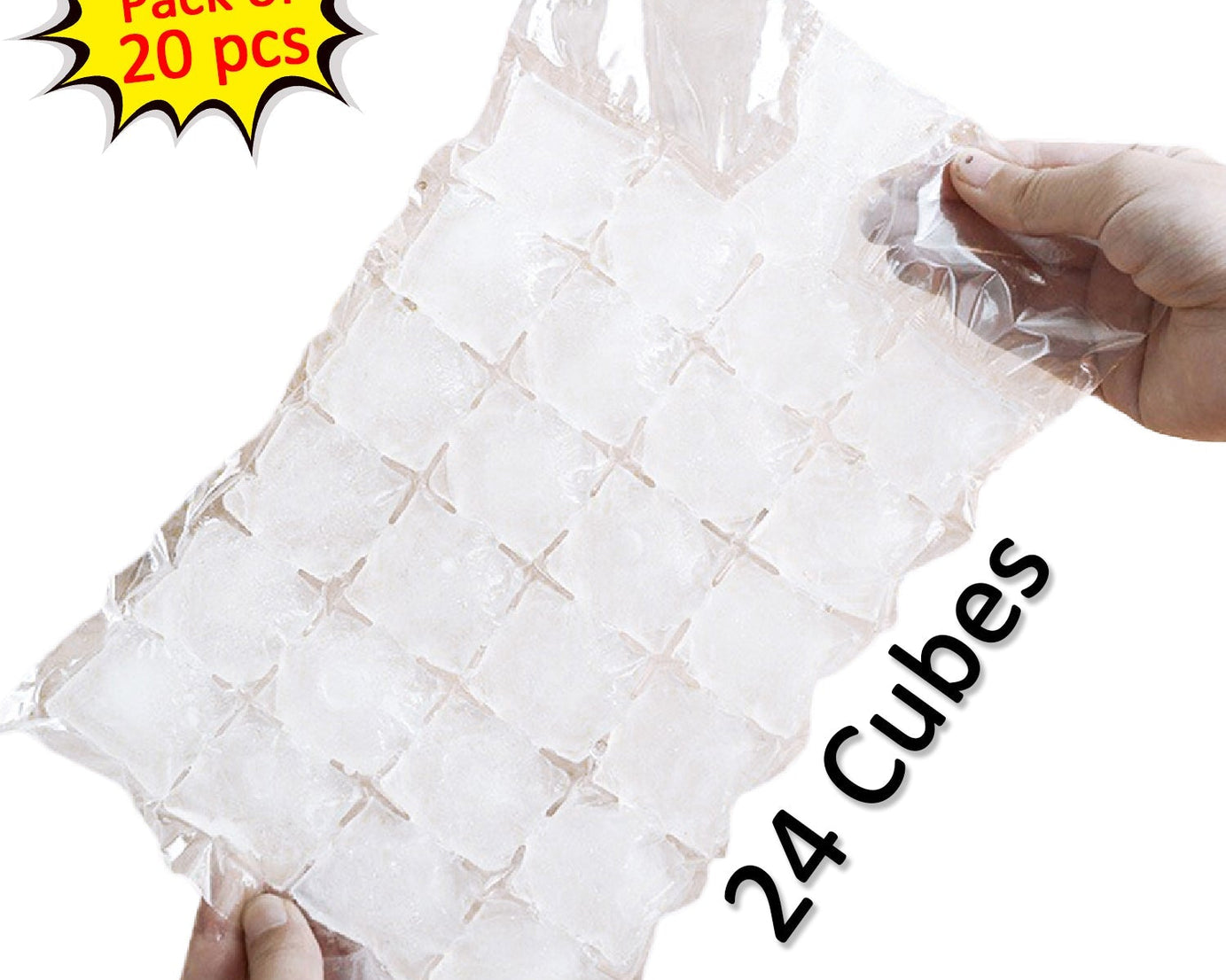 Disposable Ice Cube Bags, Stackable Easy Release Ice Cube Mold Trays Self-Seal Freezing Maker,Cold Ice Pack Cooler Bag for Cocktail Food Wine