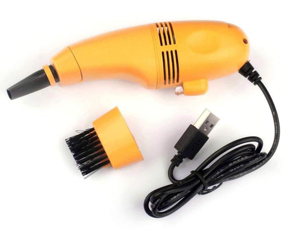 Portable USB vacuum cleaner ideal for keyboards, laptops, and car interiors.