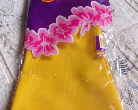 0681 Multipurpose High Grade Rubber Reusable Cleaning Gloves, Reusable Rubber Hand Gloves I Latex Safety Gloves I for Washing I Cleaning Kitchen I Gardening I Sanitation I Wet and Dry Use Gloves (1 Pair 98 Gm)