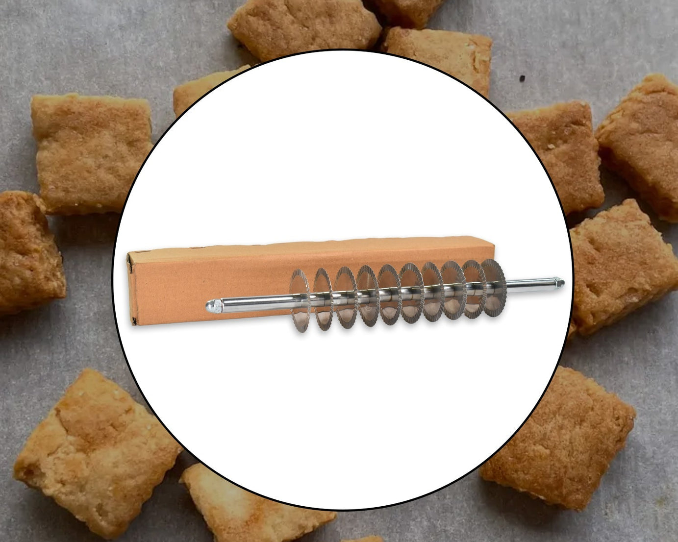Dough cutting tool for kitchen use, ideal for baking