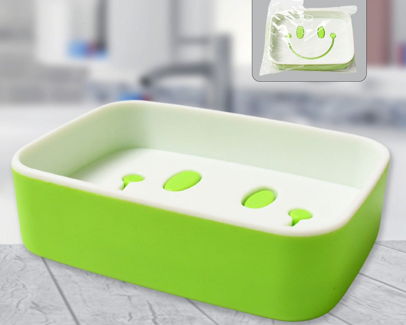Portable Travel Home Box Cute Cartoons Smile Face Container Draining Holder Soap Dish