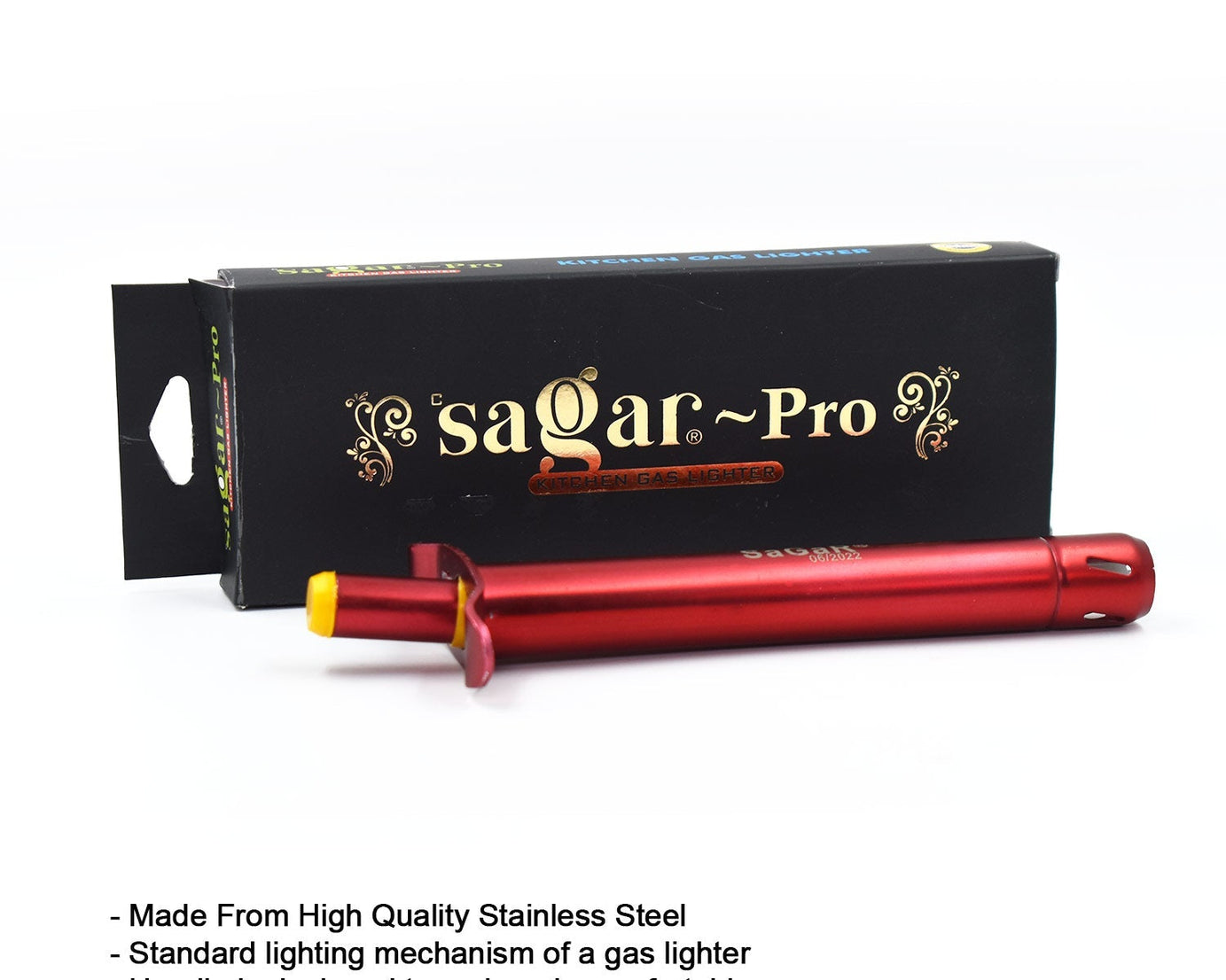 Square-shaped gas lighter ideal for household use.