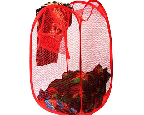 Portable pop-up laundry basket